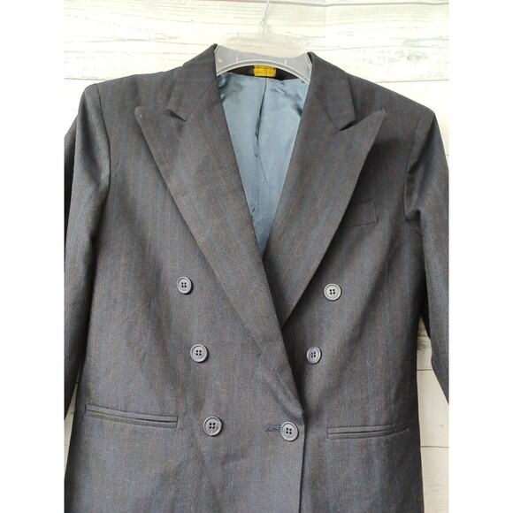 Charles Klein Boys Blazer Jacket Navyblue Double Breasted Sz 12 - Picture 2 of 11